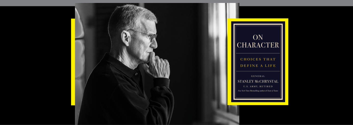 General Stanley McChrystal: Choices That Define a Life Image - the speaker and his book cover